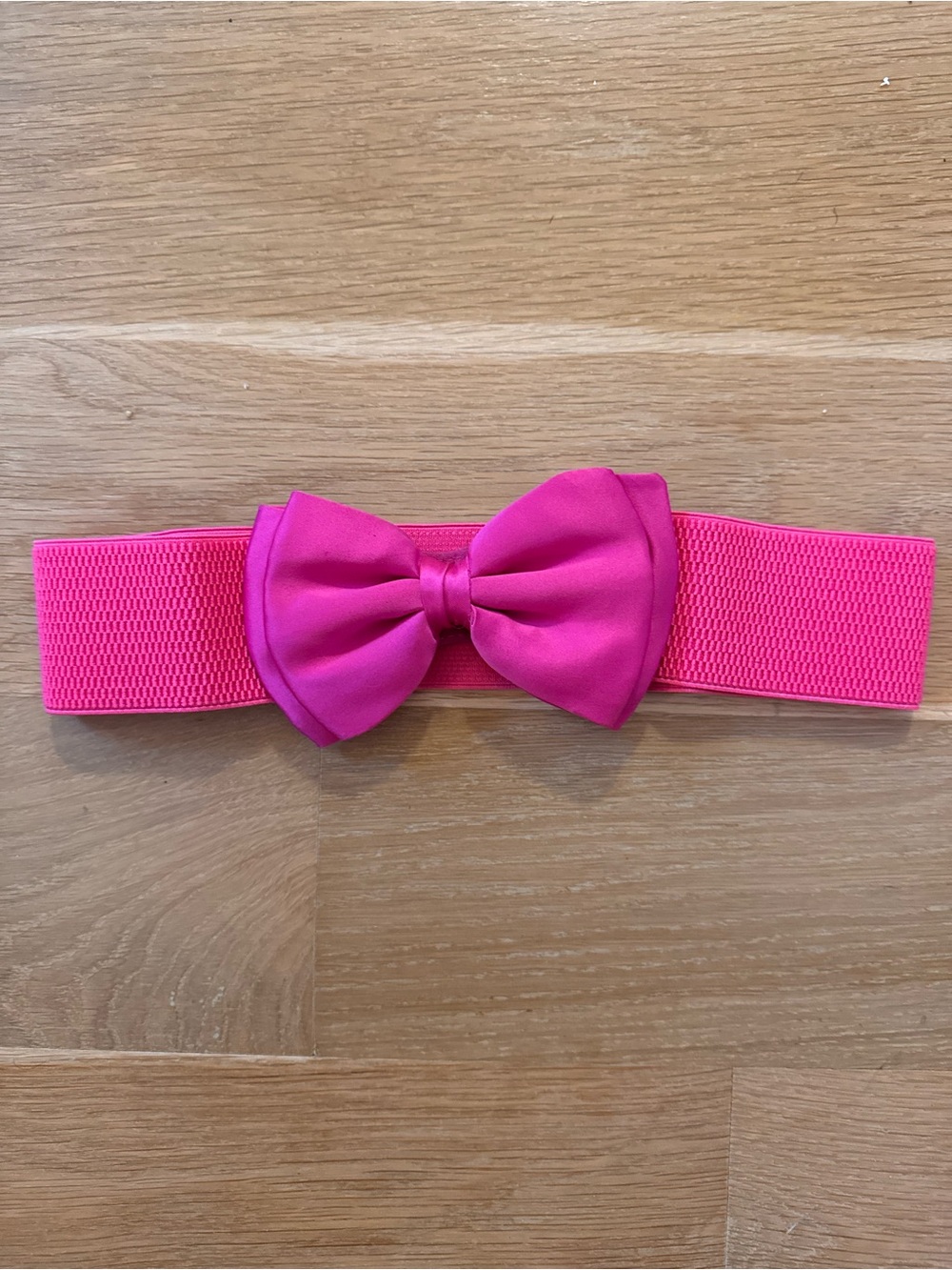 Hot Pink Satin Bow Stretch Waist Belt - Vintage Style
